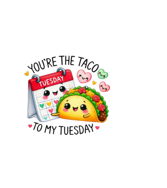 Taco to my Tuesday model alb pe tricou