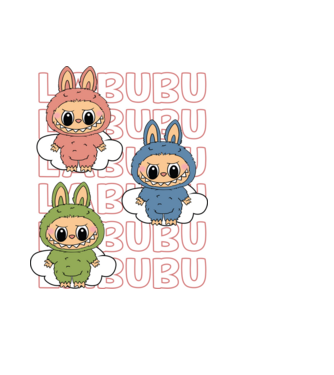 LABUBU model negru pe tricou