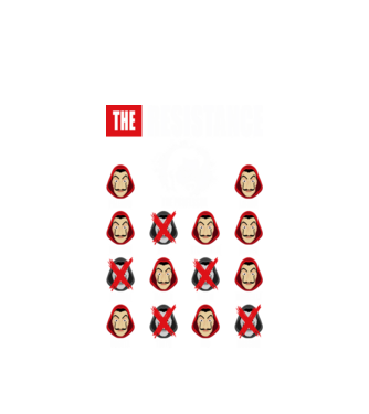 the resistance la casa de papel model alb pe tricou