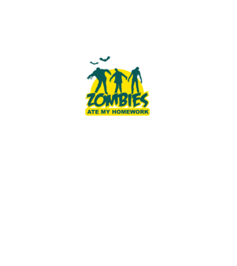 Zombies ate my homework model negru pe tricou