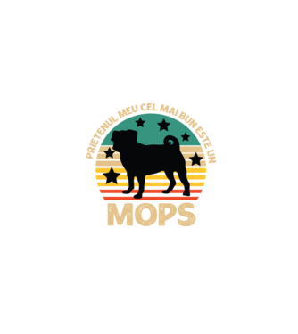 Prietenul meu cel mai bun este un mops model negru pe tricou