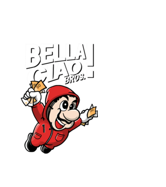 mario la casa de papel model alb pe tricou