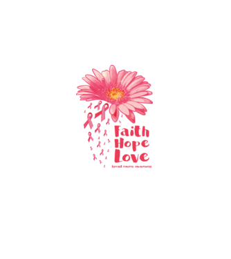 Gerbera faith hope love model alb pe tricou