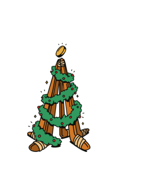 Hockey tree model alb pe tricou
