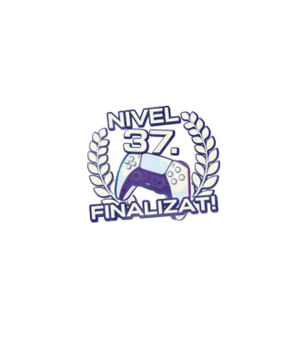 Nivel 37 finalizat! model negru pe tricou
