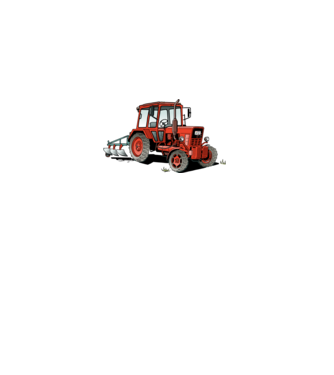 TRACTOR model alb pe tricou