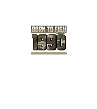 Born to fish since 1990 model negru pe tricou