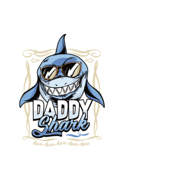Daddy Shark model negru pe tricou