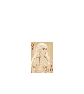Queen Card model alb pe tricou