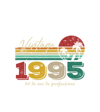 VINTAGE 1995 model alb pe tricou