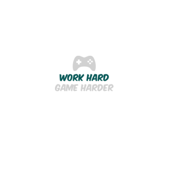 Work hard, game harder model negru pe tricou