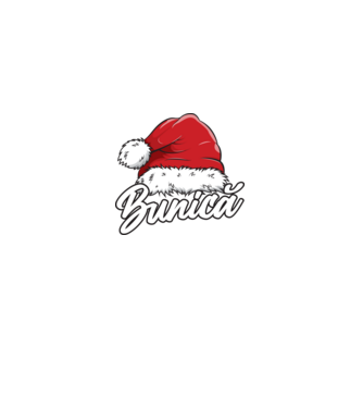 bunică Santa Hat model negru pe tricou