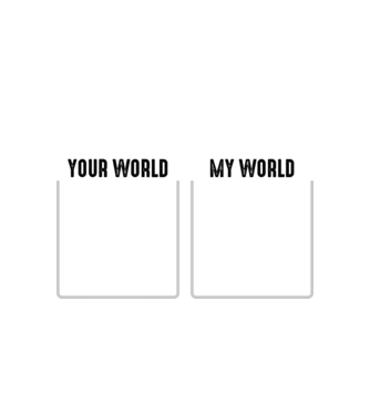 Your World My World model alb pe tricou