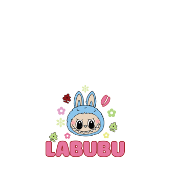 Labubu model negru pe tricou