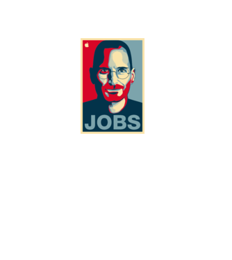 Jobs pop art model alb pe tricou