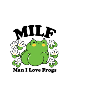 MILF man i love frogs model negru pe tricou