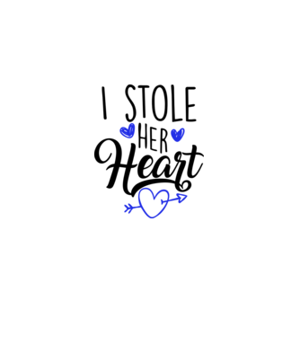 Cuplu I stole her heart model alb pe tricou