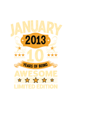 January 2013 10 years of being limited edition model negru pe tricou