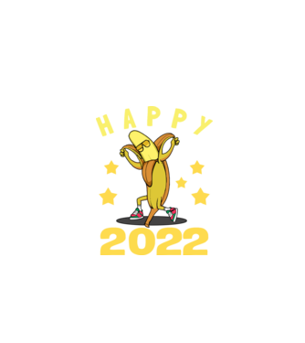 Happy new year Banana model negru pe tricou