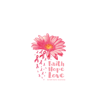 Gerbera faith hope love model negru pe tricou