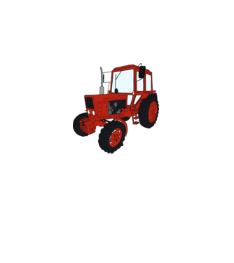 TRACTOR model alb pe tricou