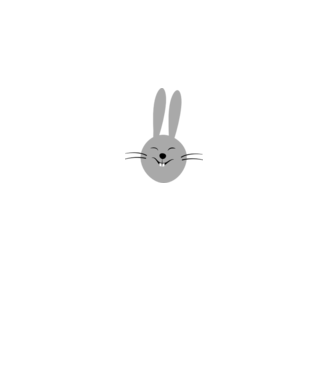 rabbit model alb pe tricou
