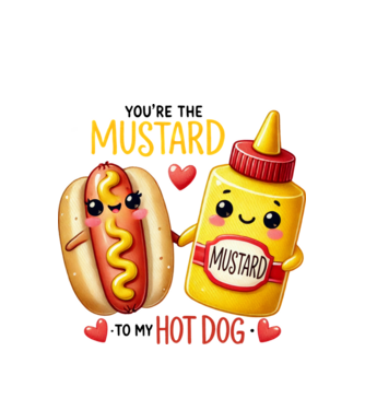 Mustard to my Hot Dog model alb pe tricou