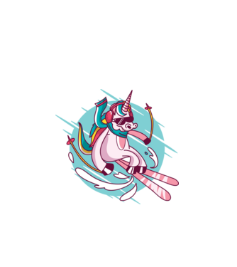 Unicorn ski model negru pe tricou
