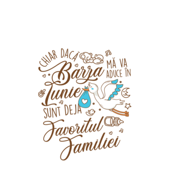 Favoritul familiei IUNIE model alb pe tricou