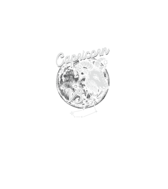 Zodiac bărbat CAPRICORN retro model negru pe tricou