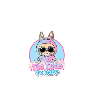 Too cute to care model alb pe tricou