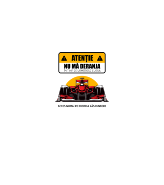 Atenție model alb pe tricou