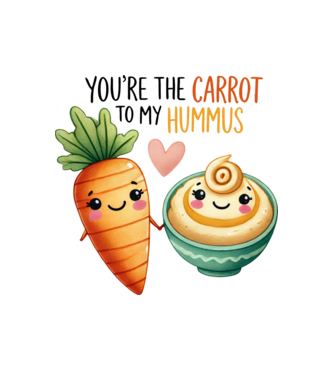 Carrot to my Hummus model alb pe tricou