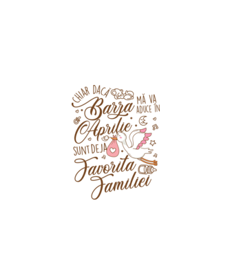 Favorita familiei APRILIE model alb pe tricou