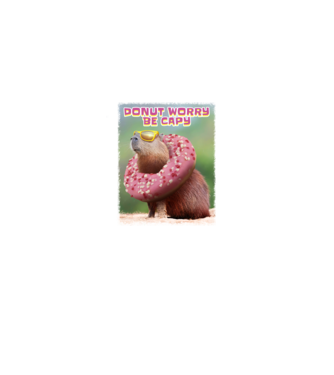 Capybara Donut worry be capy model roz deschis pe tricou