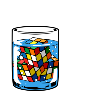 Rubik Ice model alb pe tricou