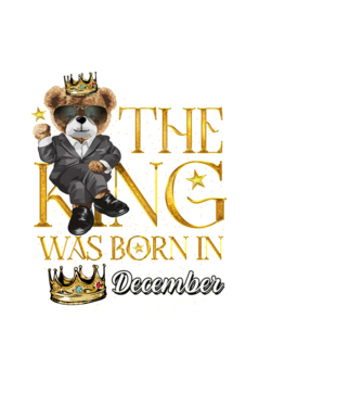 The king was born int DECEMBER model negru pe tricou