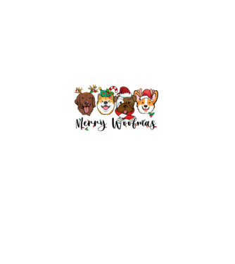 Merry woofmas 2 model alb pe tricou