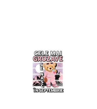 RETRO teddy fetişcană SEPTEMBRIE model alb pe tricou