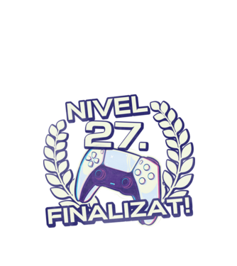 Nivel 27 finalizat! model negru pe tricou