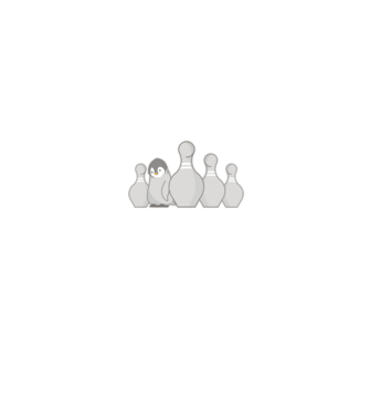 Bowling pinguin model alb pe tricou