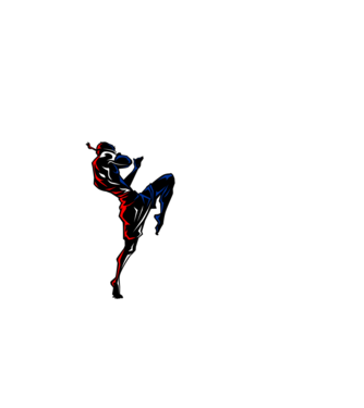 Muay Thai model alb pe tricou