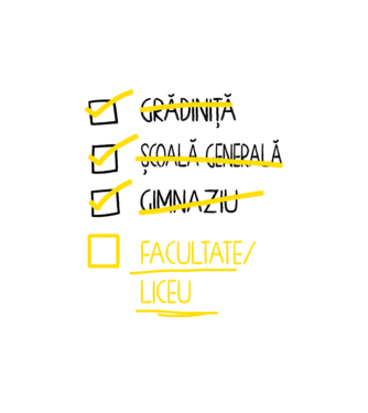 Cheklist educație - Gimnaziu alb model alb pe tricou