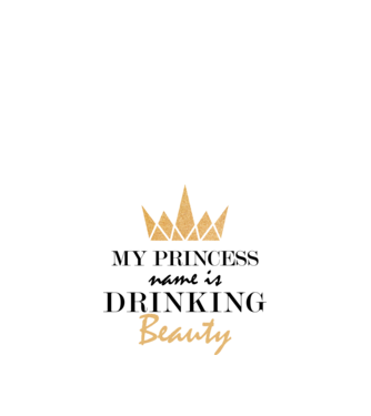 Drinking beauty gold model alb pe tricou