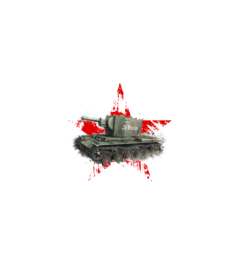 Soviet kv-II model negru pe tricou