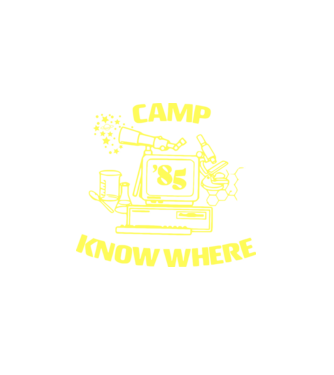 camp nowhere 85 stranger things model alb pe tricou