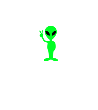UFO Alien model alb pe tricou