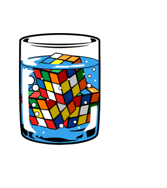 Rubik Ice model negru pe tricou
