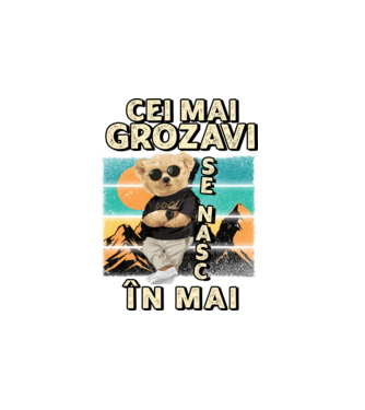 RETRO teddy MAI model alb pe tricou