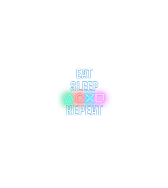 Eat sleep PS model negru pe tricou